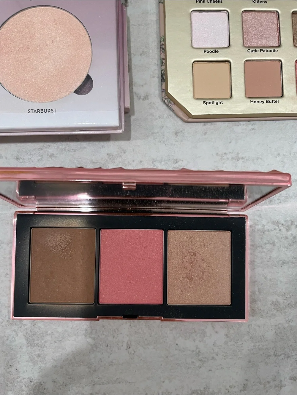 Too Faced Eye Shadow & Anastasia Glow Kit & NARS Cheek Palette